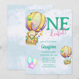 Invitation Merveilleux Anniversaire de Printemps en Montgolfi