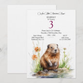 Invitation Merveilleux Anniversaire en Forêt (Devant / Derrière)
