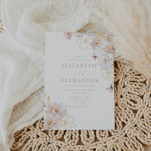 Invitation Merveilleux Blush & Gold Enchanted Mariage