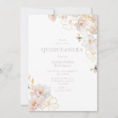 Invitation Merveilleux Blush & Gold Enchanted Quinceanera (Devant)