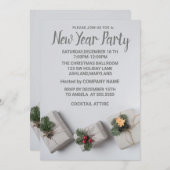 Invitation Merveilleux cadeau de nouvelle année Grey (Devant / Derrière)
