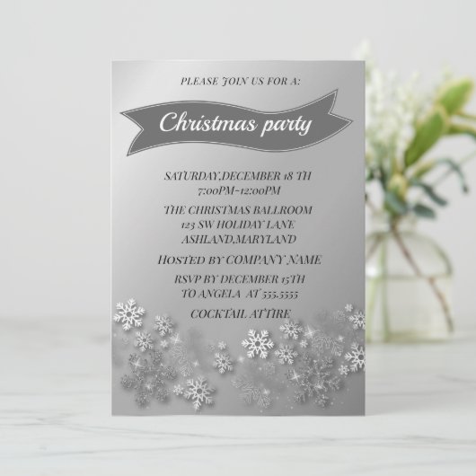 Invitation Merveilleux, Cool Silver Sparkly Noël  (Debout devant)