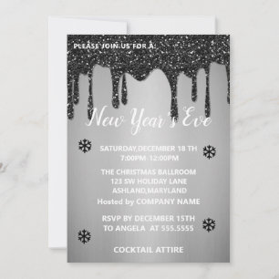 Invitation Merveilleux, Élégant, Argent Nouvel An