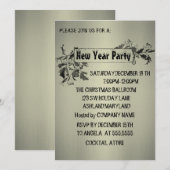 Invitation Merveilleux, Extraordinaire Gris Nouvel An Invitat (Devant / Derrière)