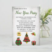 Invitation Merveilleux, Extraordinaire Gris Nouvel An Invitat (Debout devant)