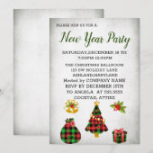 Invitation Merveilleux, Extraordinaire Gris Nouvel An Invitat (Devant / Derrière)