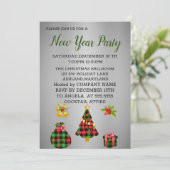 Invitation Merveilleux, Extraordinaire Gris Nouvel An Invitat (Debout devant)