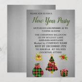 Invitation Merveilleux, Extraordinaire Gris Nouvel An Invitat (Devant / Derrière)