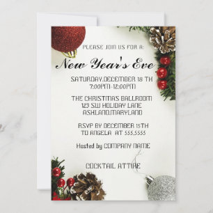 Invitation Merveilleux, Extraordinaire, Red Sparkly Nouvel An
