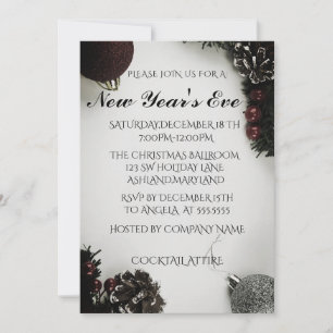 Invitation Merveilleux, Extraordinaire, Red Sparkly Nouvel An