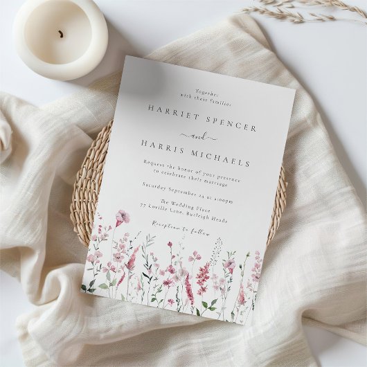 Invitation Merveilleux Fleur sauvage Blush & Dusty Rose Maria