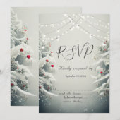 Invitation Merveilleux Hiver, Lumières de Noël sur la Neige R (Devant / Derrière)