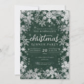 Invitation Merveilleux hiver Silver Wonderland Noël Vert (Devant)