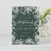 Invitation Merveilleux hiver Silver Wonderland Noël Vert (Debout devant)