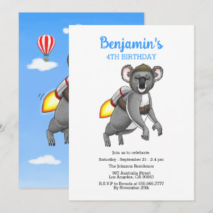 Invitation Merveilleux Koala Fusée