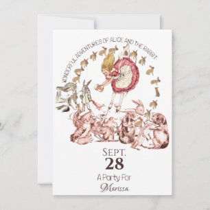 Invitation Merveilleux Monde D'Alice Anniversaires
