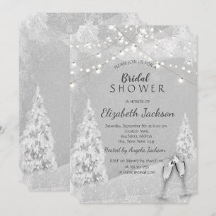 Invitation Merveilleux Paysage d'Hiver, Salle de Mariage Gris