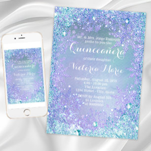 Invitation Merveilleux Paysage hivernal gelé Quinceanera Viol