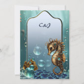 Invitation Merveilleux petit hippocampe à vapeur. (Dos)