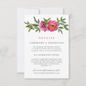 Invitation Merveilleux pivoines roses Détails du Mariage flor (Devant)