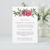 Invitation Merveilleux pivoines roses Détails du Mariage flor (Debout devant)