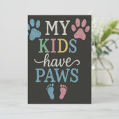 Invitation Mes enfants ont des pattes de conception de tablea (Debout devant)