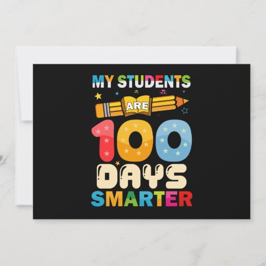 Invitation Mes Étudiants Sont 100 Jours Enseignant Smarter (Devant)