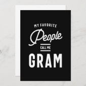 Invitation Mes Gens Préférés M'Appelent Gram (Devant / Derrière)