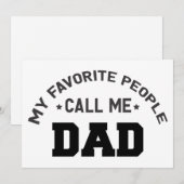 Invitation Mes gens préférés m'appellent papa (Devant / Derrière)