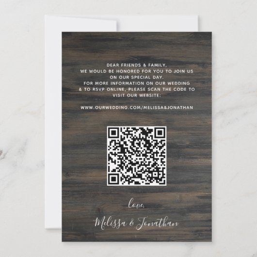 Invitation Mes humains se marient Code QR Mariage d'animaux d (Dos)