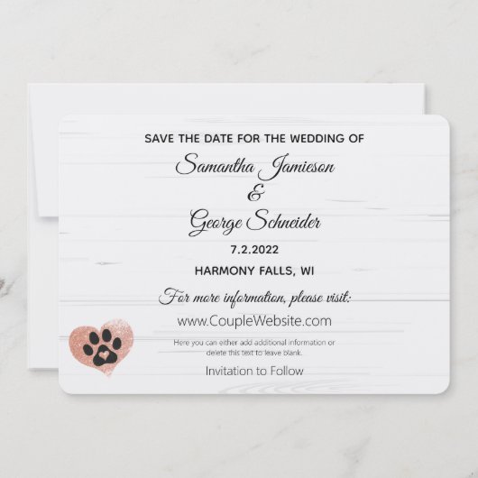 Invitation Mes humains se marient-les-Chiens sauvent la date (Dos)