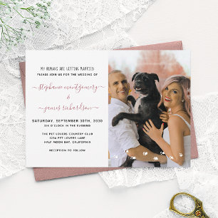 Invitation Mes humains se marient Photo de mariage personnali