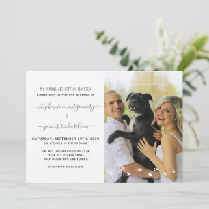 Invitation Mes humains se marient Photo de mariage pour anima