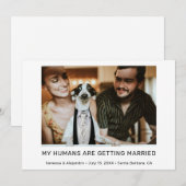 Invitation Mes humains se marient Photo Fiançailles (Devant / Derrière)