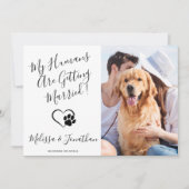 Invitation Mes humains se marient QR Code Chien Mariage (Devant)