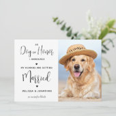 Invitation Mes Humains vont se marier Photo de chien de compa (Debout devant)