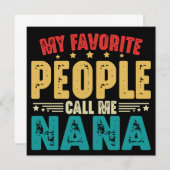 Invitation Mes personnes préférées m'appellent Nana la fête d (Devant / Derrière)