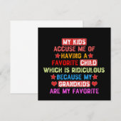 Invitation Mes Petits-Enfants Sont Mes Favoris - Grand-Mère (Devant / Derrière)