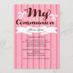 Invitation Mes premières filles de la communion invitent à no