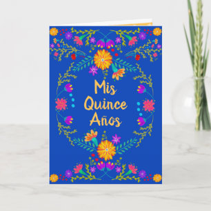 Invitation Mes Quinze Ans Bleu Royal Quinceanera Mexicain