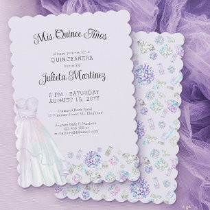 Invitation Mes Quinze Ans Princesse Diamant Quinceanera Lilas