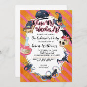 Invitation Mes sorcières à la fête de la Bachelorette d'Hallo (Devant / Derrière)