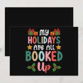 Invitation Mes Vacances Sont Toutes Réservées Fêtes De Noël (Devant / Derrière)