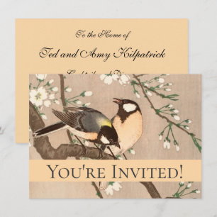 Invitation Mésange japonaise asiatique Ohara Koson Oiseau Cha