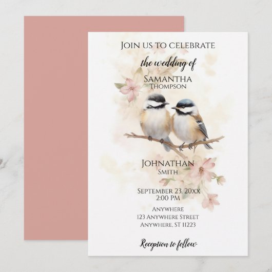 Invitation Mésanges (Devant / Derrière)