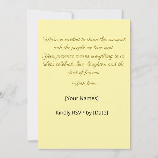 Invitation Message au dos de l'invitation de mariage moderne (Dos)