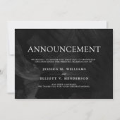 Invitation Message d'annulation du mariage Noir formel (Devant)