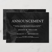 Invitation Message d'annulation du mariage Noir formel (Devant / Derrière)