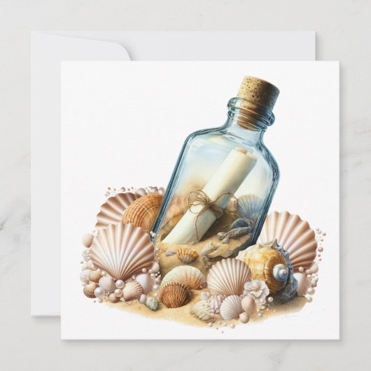 Invitation Message dans une bouteille (Devant)