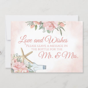 Invitation Message dans une bouteille florale de plage